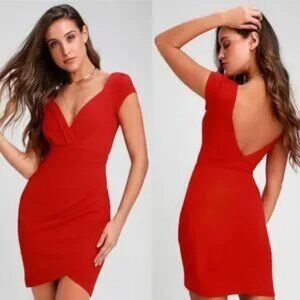 Lulu's Red Midi Dress